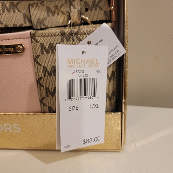 *NWT*Cute Pink/Tan Michael Kors Belt Bag L/XL - Picture 2 of 4